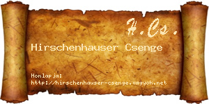 Hirschenhauser Csenge névjegykártya
